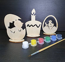 Набір для творчості "Великодній" - дерев'яні заготовки + фарби і пензель