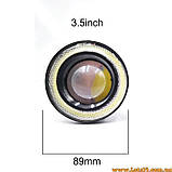 2шт Світлодіодні LED лінзи 3.5" Ангельські очі 89 мм ДХО DRL ПТФ ходові вогні, фото 6