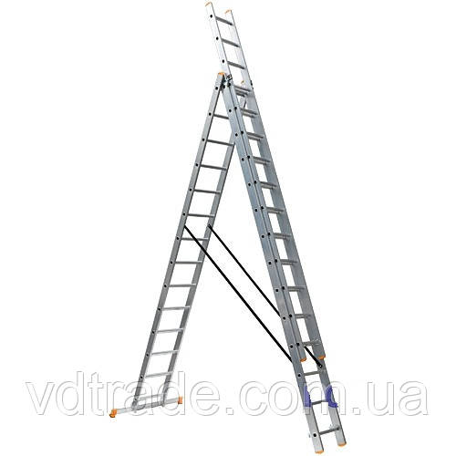 Драбина-драбина 3х14 КРОК, алюмінієва, фото 1