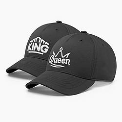 Парні кепки бейсболки family look INAL King Queen Король і Королева S / 53-54 Чорний 188553