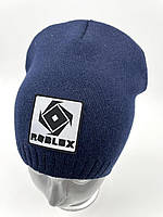 Дитяча в'язана шапка для хлопчика "Roblox", одинарна в'язка, ОПТ