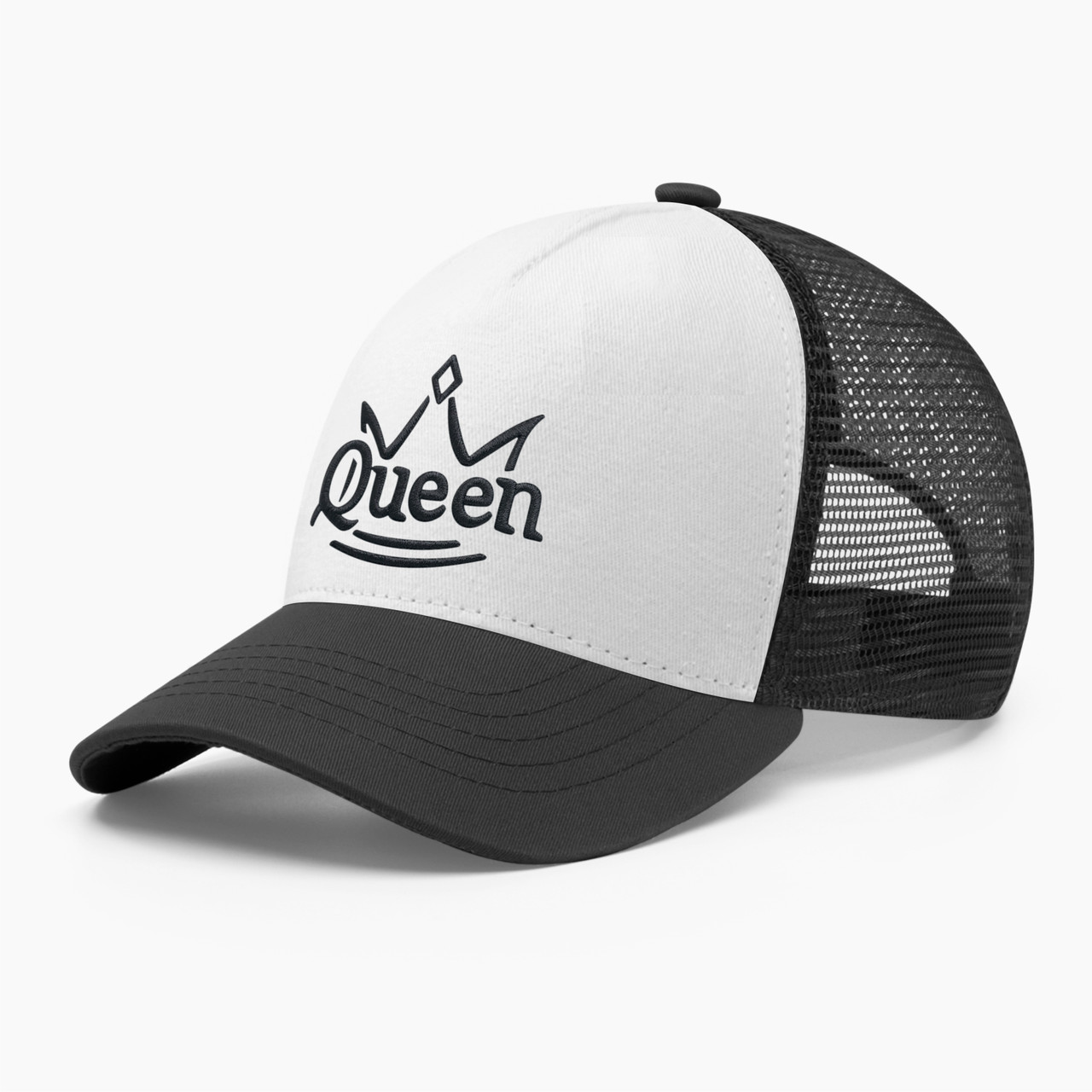 Кепка бейсболка з сіткою тракер жіноча INAL Queen Королева S / 53-54 Чорний/ Білий 62153