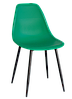 Стильний стілець суцільнолите сидіння на чорних металевих ніжках Nik ML зелений, фото 2