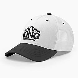 Кепка бейсболка з сіткою тракер чоловіча INAL King Король S / 53-54 Білий/ Чорний 187853