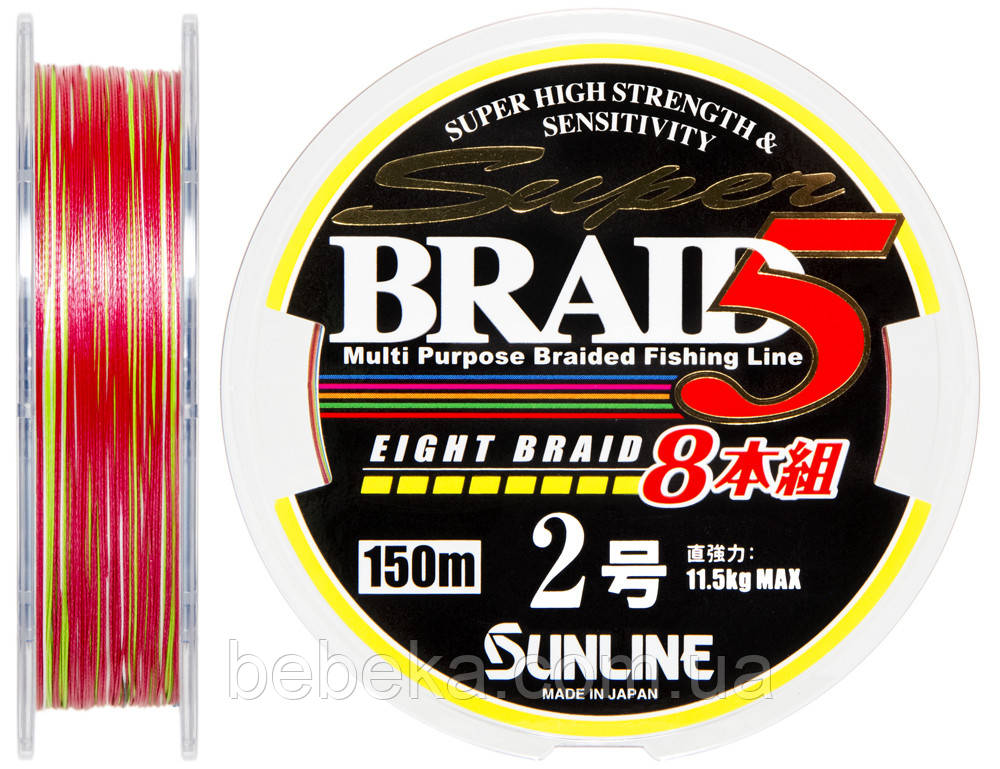 Шнур Sunline Super Braid 5 (8 Braid) 150m #2.0/0.225 mm 11.6 kg (1658.08.57)
