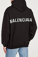 Худи Balenciaga logo | черная толстовка