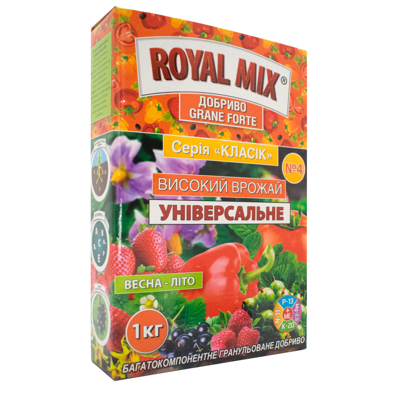 Добриво Royal Mix високий врожай (весна-літо) (N-11;P-13;K-20;Mg-2,5;S-10+мікроелем.) 1 кг, Агрохімпак