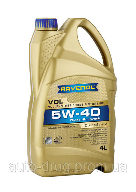 Моторное масло дизельное синтетика RAVENOL (равенол)5W-40 VDL 4л. - фото 1 - id-p113925314