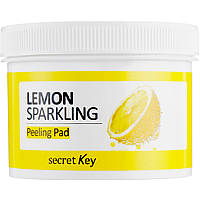 Очищающие пилинг-диски для лица с лимонным соком Secret Key Lemon Sparkling Peeling Pad 70 шт (8809305999826)