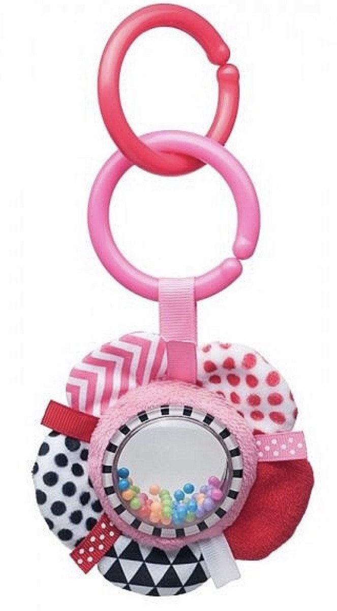 Підвісна іграшка Canpol babies плюшева з брязкальцем 0+ Zig Zag рожева Стрічка 68/057