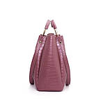 Набір жіночих сумок 4 в 1 , екошкіра під крокодила, чорний, фото 5