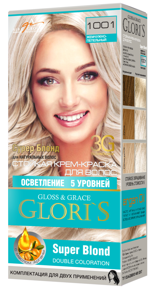 Купить Крем-краска для волос ТМ Glori`S Суперблонд жемчужно-пепельный ...