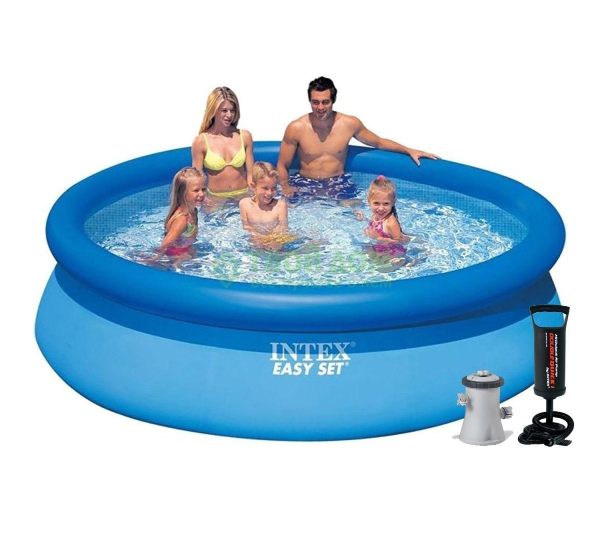 Надувний басейн Intex, 305х76 см (картріджний фільтр 1 250 л/год, підстилка, тент, насос)