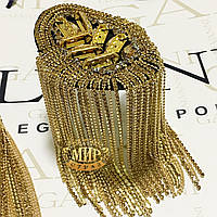 Еполети стразовые, колір Gold, №7 1 пара