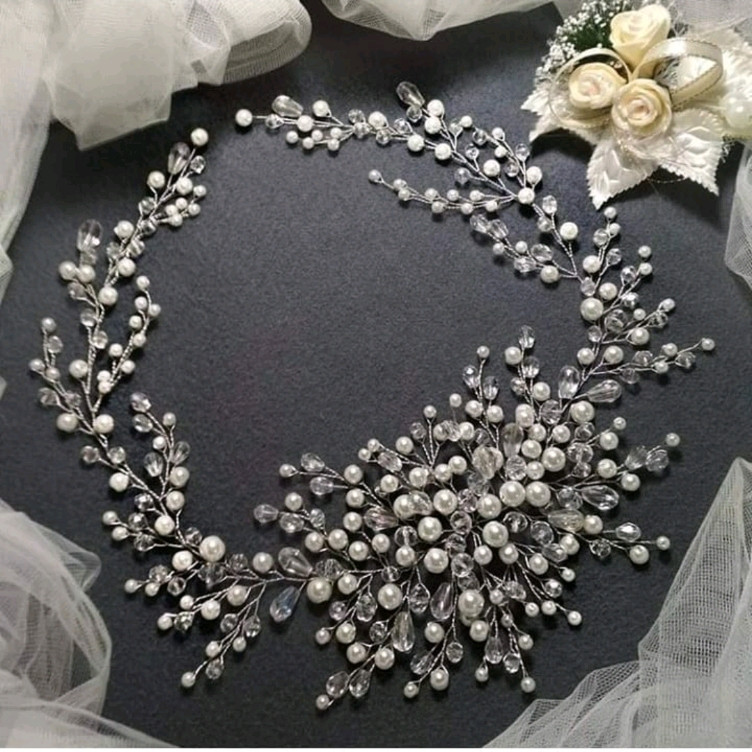 Гнучка гілочка в зачіску нареченої. Ручна робота, фото 1