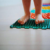 Розвиваючий ортопедичний масажний килимок ОРТЕК 10 пазлів. Масажер стоп. Пазли килим для дітей., фото 2
