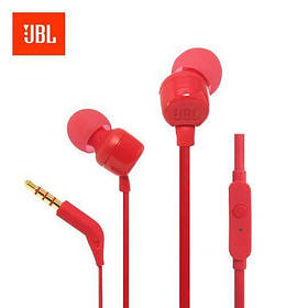 Навушники з мікрофоном JBL T110 Red гарнітура вакуумна (JBLT110RED)