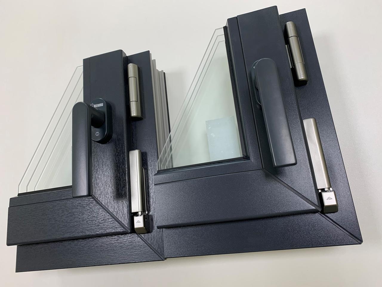 Віконна ручка Rehau Рехау Linea Design Антрацит темно-сіра, фото 1