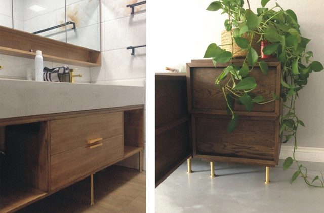 Современный комод с золотыми ножками