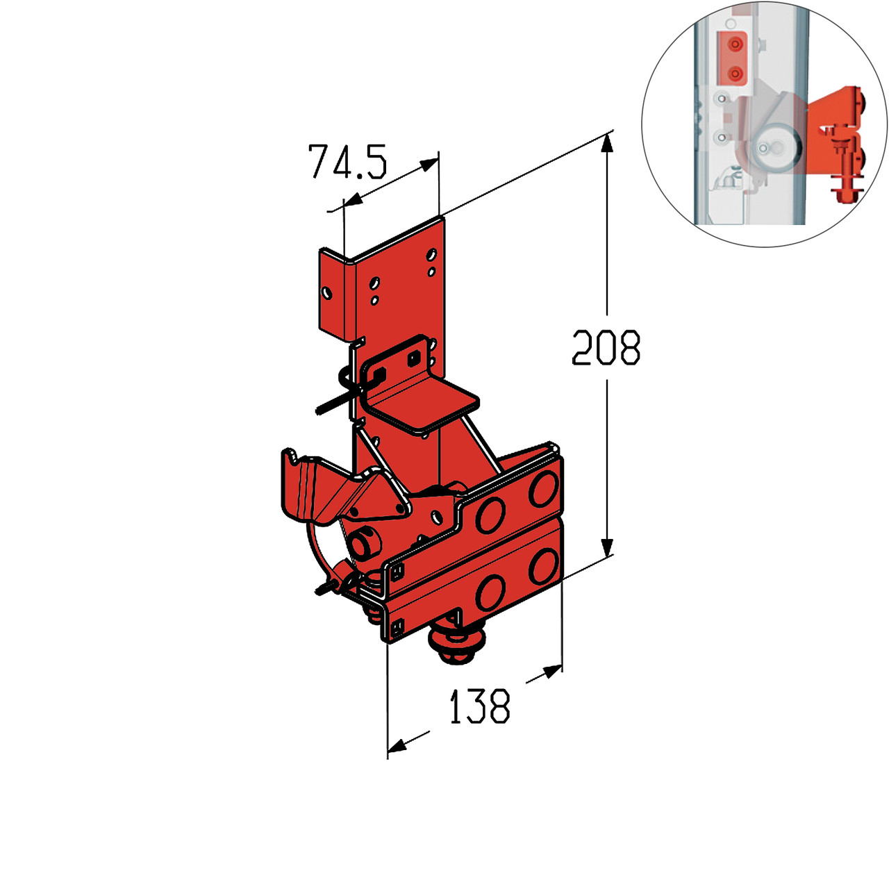 Кронштейн роликовий нижній Alutech RBI-40.120L