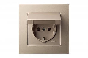 Розетка із заземленням IP44 шампань-металік Epsilon