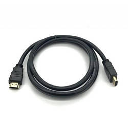 Кабель HDMI-HDMI HIGH SPEED 0.8 m, v1.4, OD-7.5 mm, круглий Black, конектор Black, (Пакет) Q500