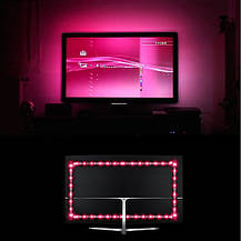 Світлодіодна стрічка для підсвічування телевізора 5V 5050 RGB 2 м USB, фото 4