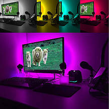 Світлодіодна стрічка для підсвічування телевізора 5V 5050 RGB 2 м USB, фото 2