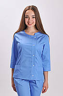 Блуза медична жіноча АС-40. ELIT COTTON Блакитна