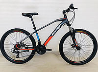Взрослый спортивный горный велосипед AZIMUT GEMINI колеса 29 дюймов GFRD / SHIMANO / рама 17"/ черно-красный