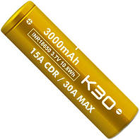 VapCell K30 18650 3000 mAh INR (Gold), Высокотоковый 15A (30A) без защиты (аналог Samsung 30Q).