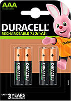 Акумулятори Duracell 750 mAh Rechargeable LSD у блістері (AAA), Ni-Mh, RTU. Ціна за уп. 4 шт.