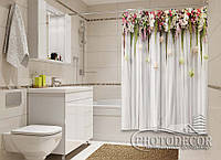 Фото Шторка для ванної "Ламбрекени з квітів" - ціна вказана за 1 м.кв. Читаємо опис!