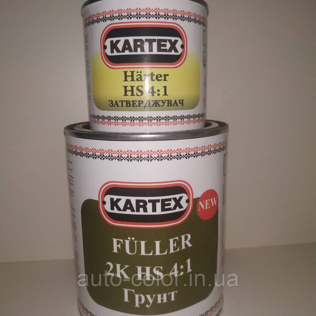 Ґрунт акриловий 2К темно-оливковий Kartex 4:1 к-кт 0,8 л + 0,2 л, фото 1