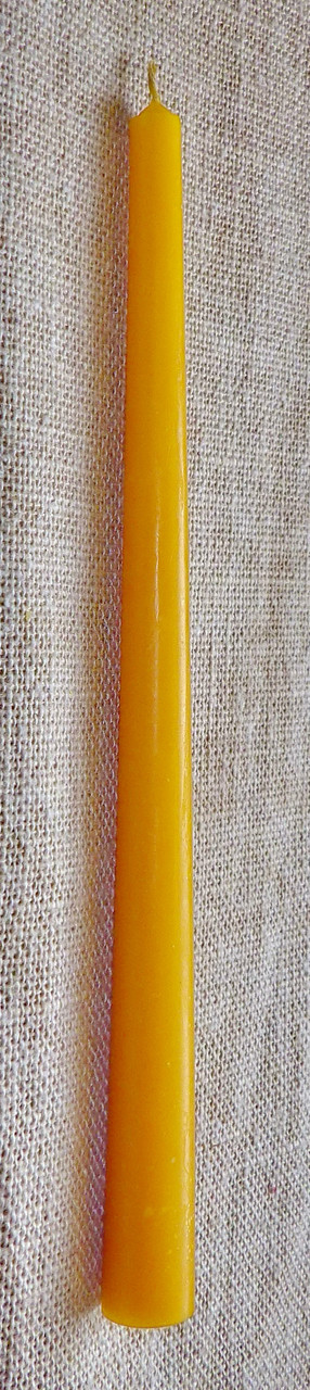 Конусна воскова свічка D22-12-280мм з натурального бджолиного воску, фото 1