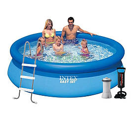 Надувний басейн Intex, 305х76 см (картріджний фільтр 2 006 л/год, підстилка, тент, насос, сходи)