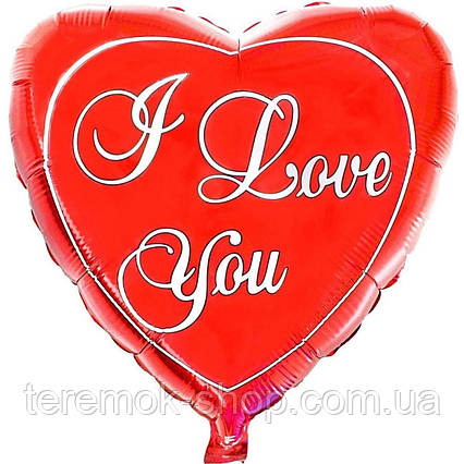 Фольговане червоне серце куля I love you 45 см Godan