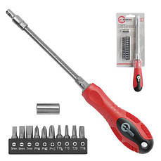 Викрутка з гнучким кабелем Intertool VT-1012 12 од.