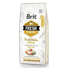 Корм сухий для дорослих собак всіх порід Brit Fresh Chicken with Potato Adult 2.5 кг (курка, картопля)