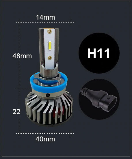 H11 H9 H8 LED лампа 2 шт. ближнє дальнє світло головна фара