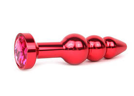 АНАЛЬНА ВТУЛКА КРИСНА, L 113 мм D 22x25x29 мм, вага 100 г, колір кристала рубіновий