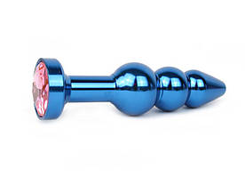 АНАЛЬНА ВТУЛКА СИНЯ, L 113 мм D 22x25x29 мм, вага 100 г, колір кристала рожевий