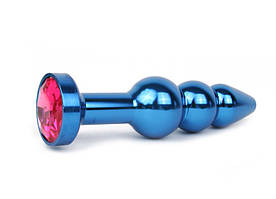 АНАЛЬНА ВТУЛКА СИНЯ, L 113 мм D 22x25x29 мм, вага 100 г, колір кристала рубіновий