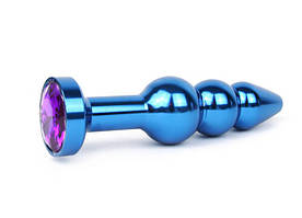 АНАЛЬНА ВТУЛКА СИНЯ, L 113 мм D 22x25x29 мм, вага 100 г, колір кристала фіолетовий