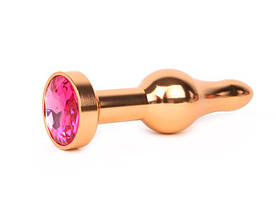 ЗОЛОТА АНАЛЬНА ВТУЛКА, L 103 мм D 28 мм, вага 80 г, колір кристала рубіновий