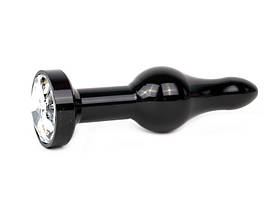 ЧОРНА АНАЛЬНА ВТУЛКА, L 103 мм D 28 мм, вага 80 г, колір кристала безбарвний