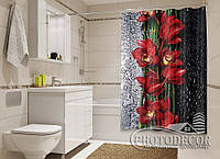 Фото Шторка для ванної "Крапля краси. Червоний" - ціна вказана за 1 м.кв. Читаємо опис!
