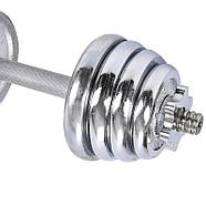 Гантелі 25 кг 2 шт. по 12.5 кг. розбірні хромовані KIS (2 грифи l-33 см, хром. млинці), фото 3