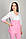 Блуза медична жіноча Роуз, без вишивки ELIT COTTON Білий/рожевий, фото 2