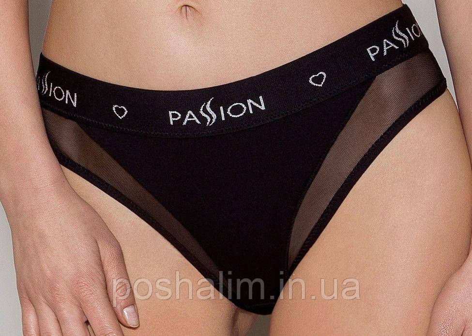 Трусики жіночі з прозорою вставкою Passion PS002 PANTIES black, size XL, фото 1